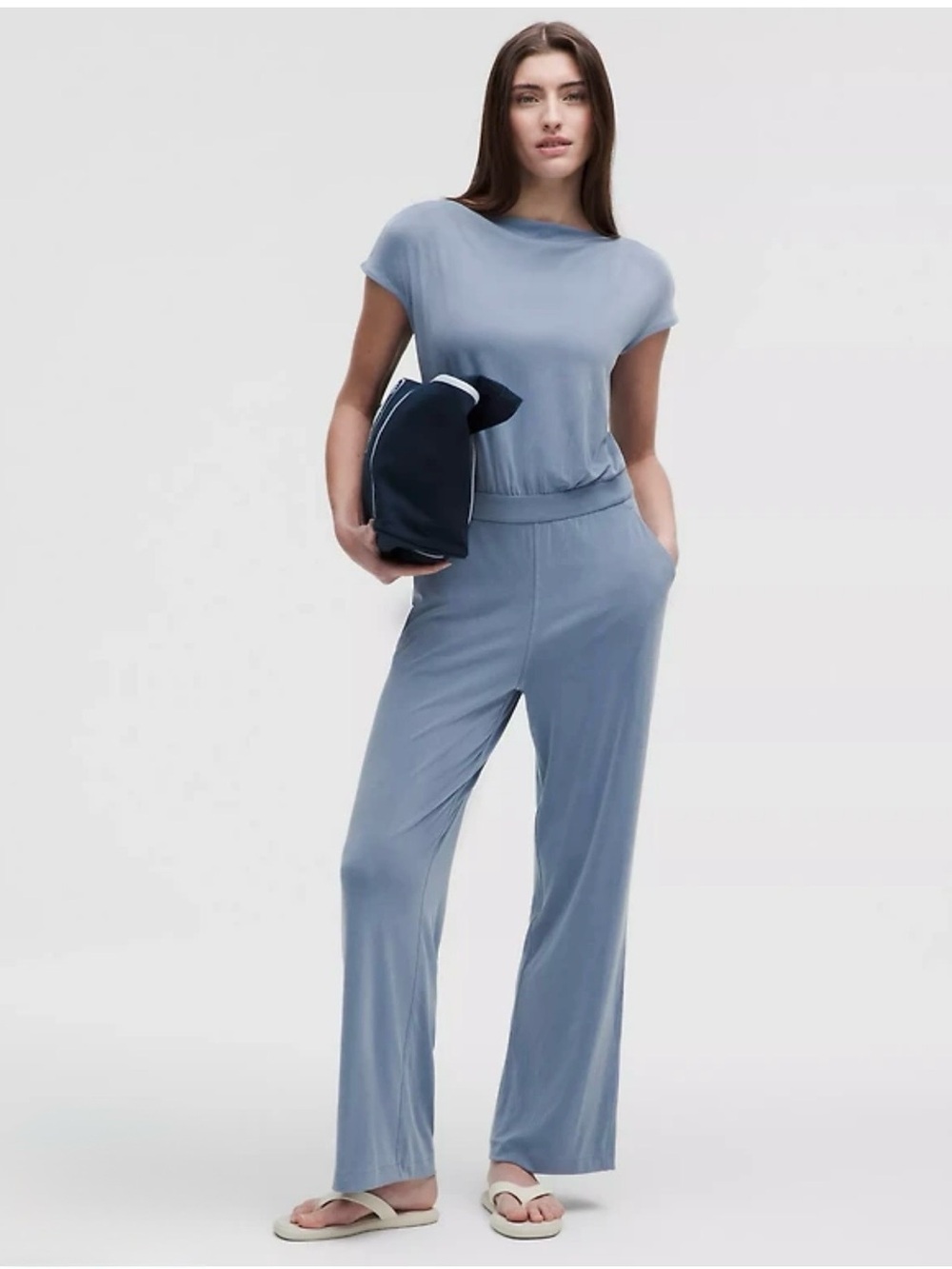lululemon athletica Relaxed Wide-Leg Jumpsuit in Dusty Blue
